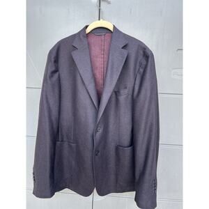 Dylan Gray Loro Piana Fabric Wool Flannel Jacket In Burgundy Sz 40R